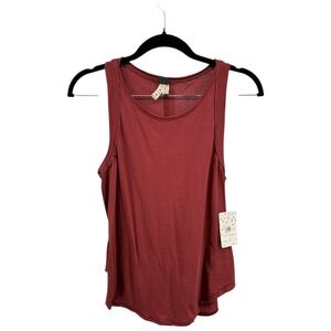 Free People We The Free Brick Red Swing Tank Top‎ XS NWT Rayon Stretch